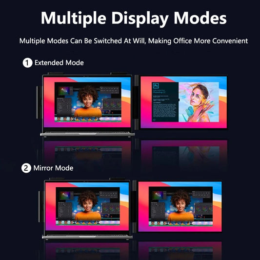 📊 13.3″ FHD Dual Monitor Extender | Portable Triple Screen for Laptop 💻