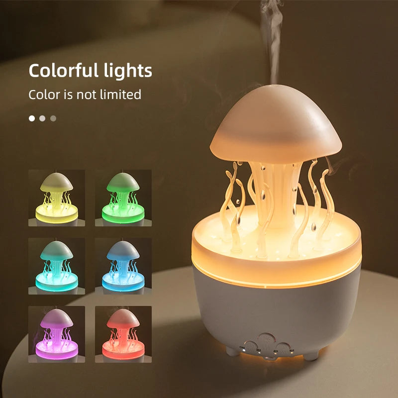 Cute Rain Cloud Diffuser 🌧️ | Deep Sea Elf Humidifier 🍄 | Relaxing LED Night Lamp 💫