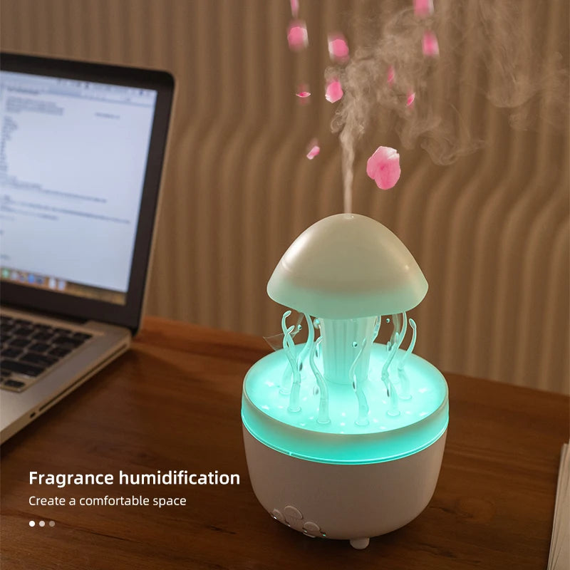 Cute Rain Cloud Diffuser 🌧️ | Deep Sea Elf Humidifier 🍄 | Relaxing LED Night Lamp 💫