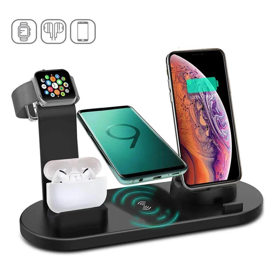 30W 7 in 1 Wireless Charger Stand Pad For iPhone 15-11 Pro Max Apple Watch Airpods Pro iWatch 8 7 Fast Charging Dock Station