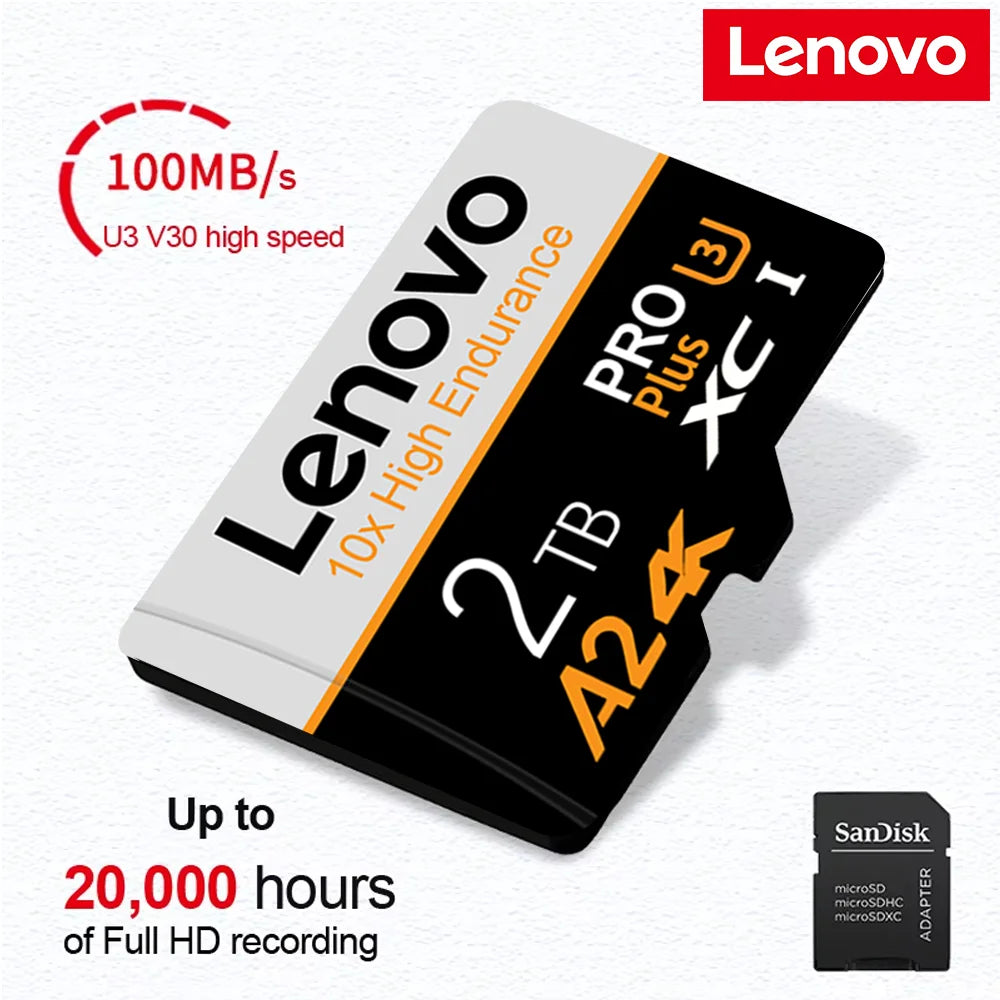 Lenovo Micro SD Card ⚡ | 2TB–128GB, Class 10 V60 A2 for Phone, Camera & Switch