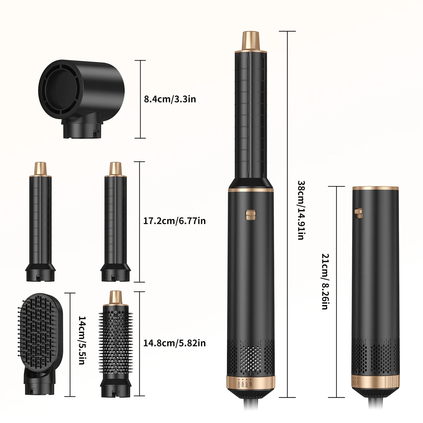 🔥 5-in-1 Multifunction Hair Styler – Hot Air Brush & Dryer 🌟💨