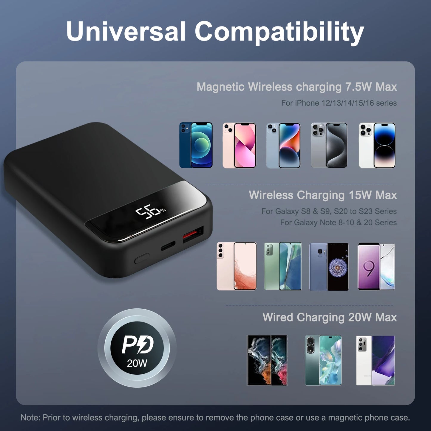Magnetic Wireless Power Bank 10000mAh ⚡ PD 20W | LED Display for iPhone 16/15/14/13/12/Pro/Mini/Pro Max