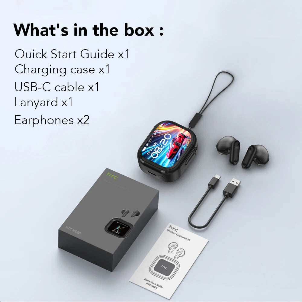HTC NE20 TWS Earphones ๐ง Wireless Sports Earbuds with Mic ๐