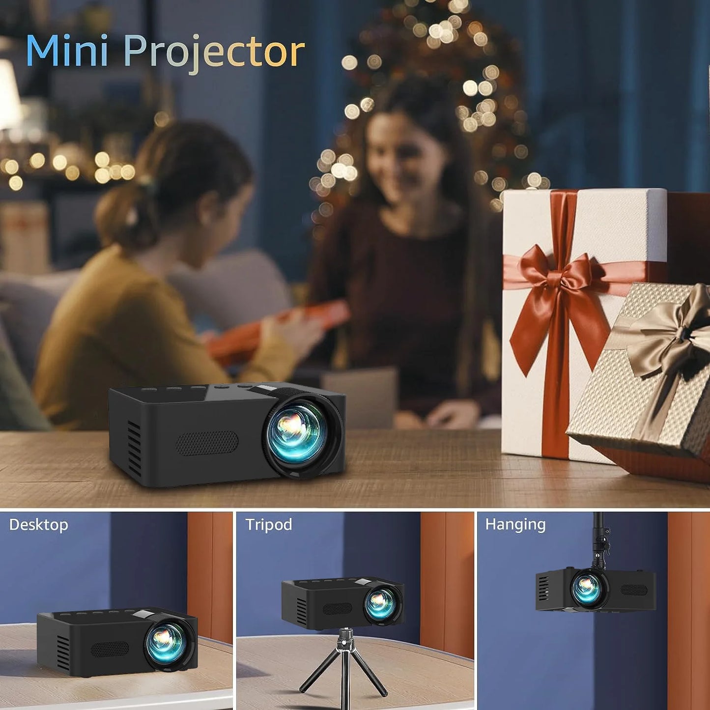 🎥 YT100 Mini Portable HD Projector | Wireless & Power Bank Supported