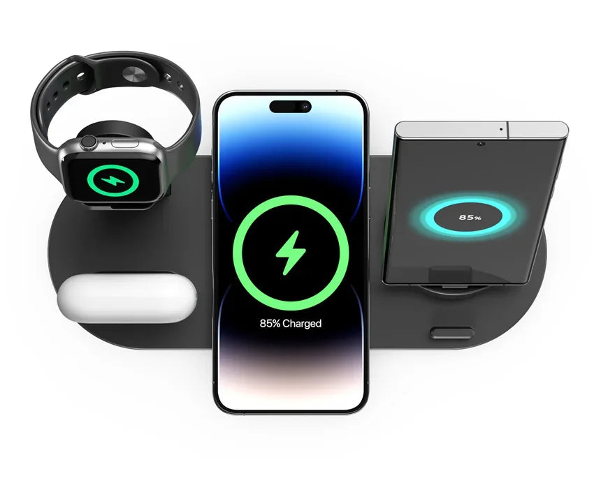 30W 7 in 1 Wireless Charger Stand Pad For iPhone 15-11 Pro Max Apple Watch Airpods Pro iWatch 8 7 Fast Charging Dock Station