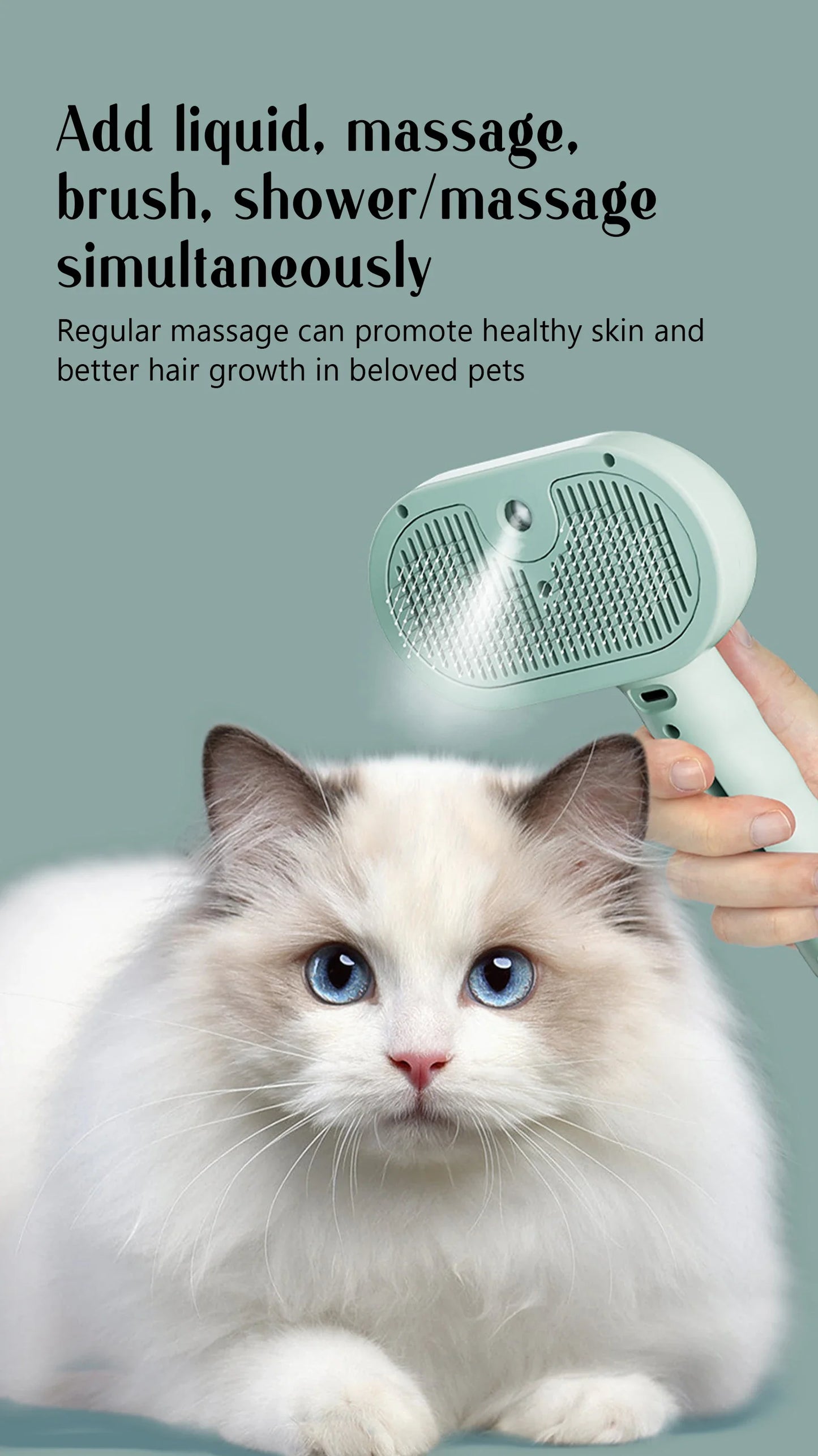 Pet Steam Spray Comb 🐾💦 – Grooming, Dematting & Massage Brush for Cats & Dogs