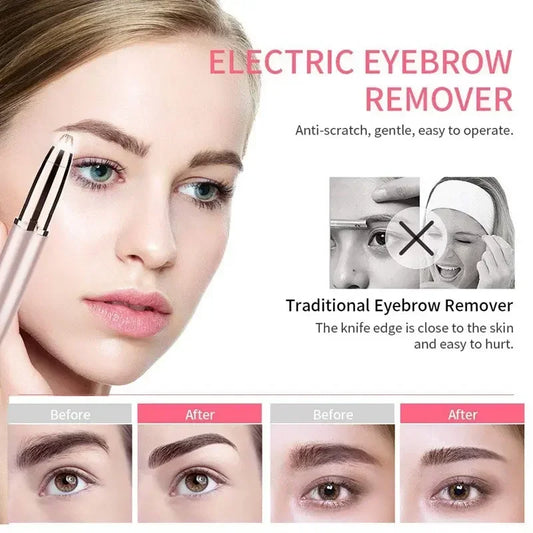 💖 Mini Electric Eyebrow Trimmer | Painless USB Hair Removal Shaper for Women