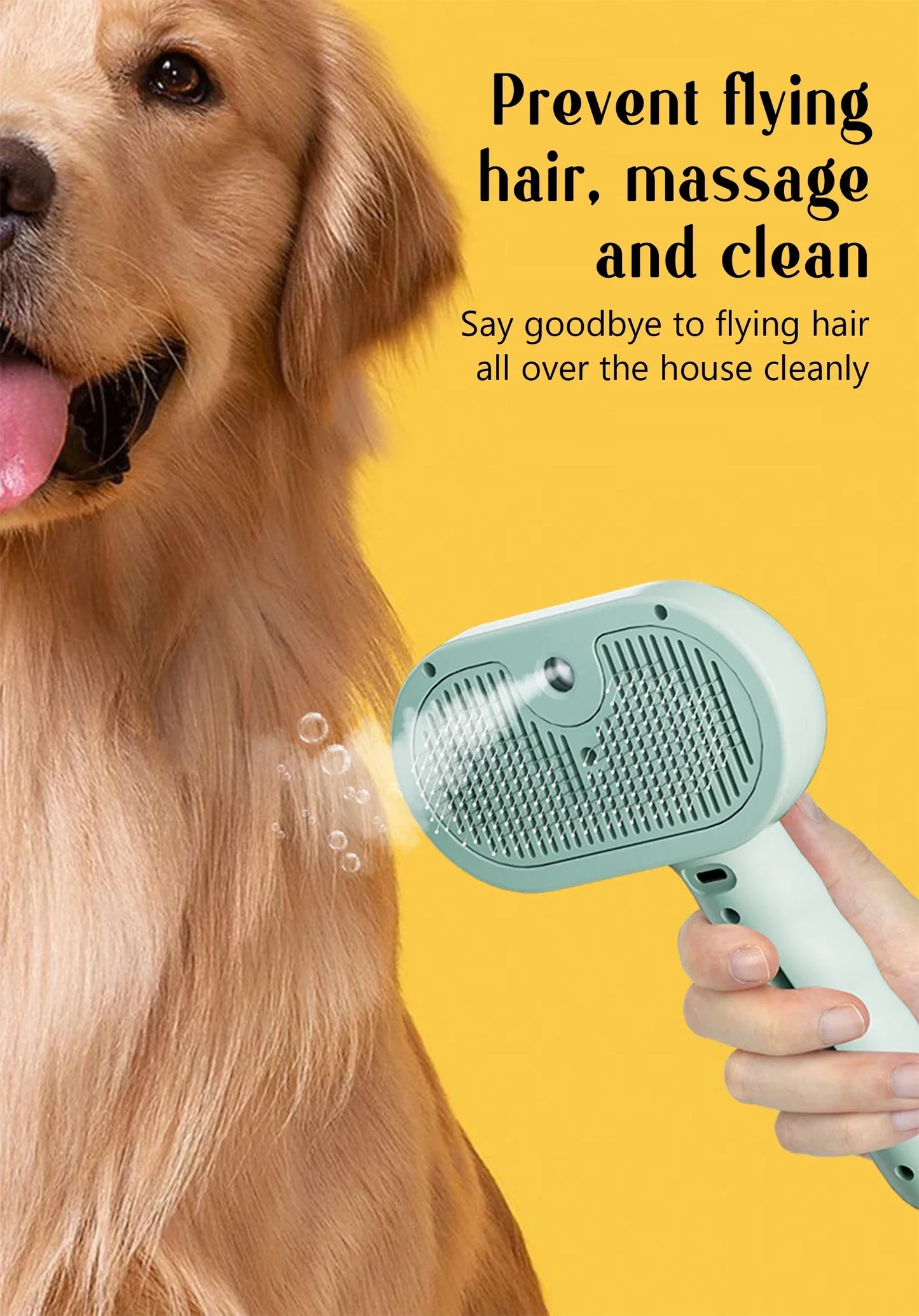 Pet Steam Spray Comb 🐾💦 – Grooming, Dematting & Massage Brush for Cats & Dogs