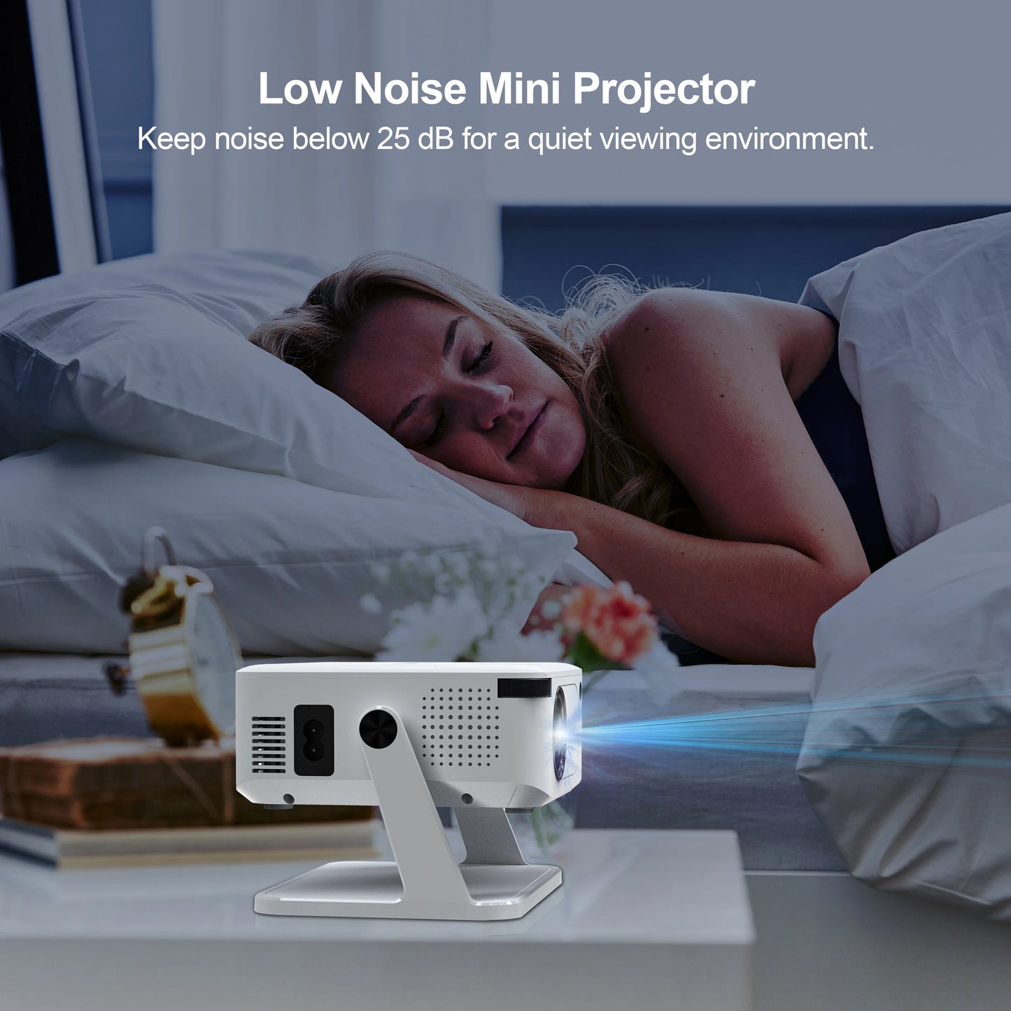 🌟 HD Smart Projector with Holder | Android Wireless Mini Projector for Home & Outdoor Use