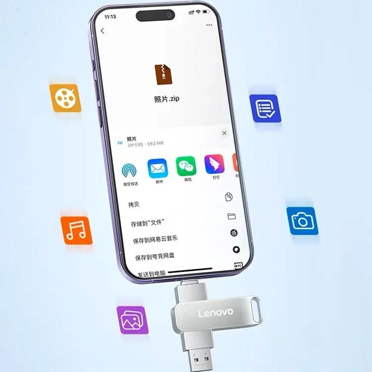 Lenovo 2TB OTG USB 3.0 Pendrive  | Metal Body Portable SSD for Laptops