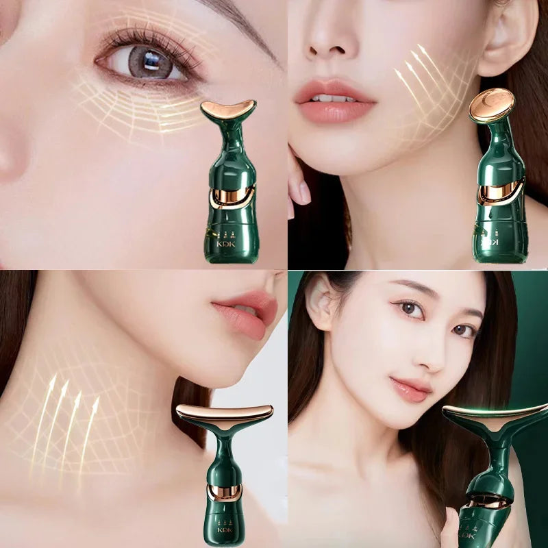3-in-1 Neck & Face Lifting Massager 💆♀️ | Microcurrent, Vibration & LED Therapy ✨