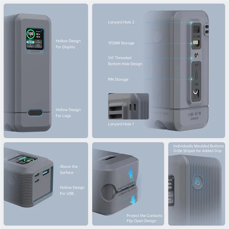 🔥 DIGIT Silicone Case for Anker Prime 250W Power Bank – Shockproof, Travel-Friendly, TF/SIM Storage