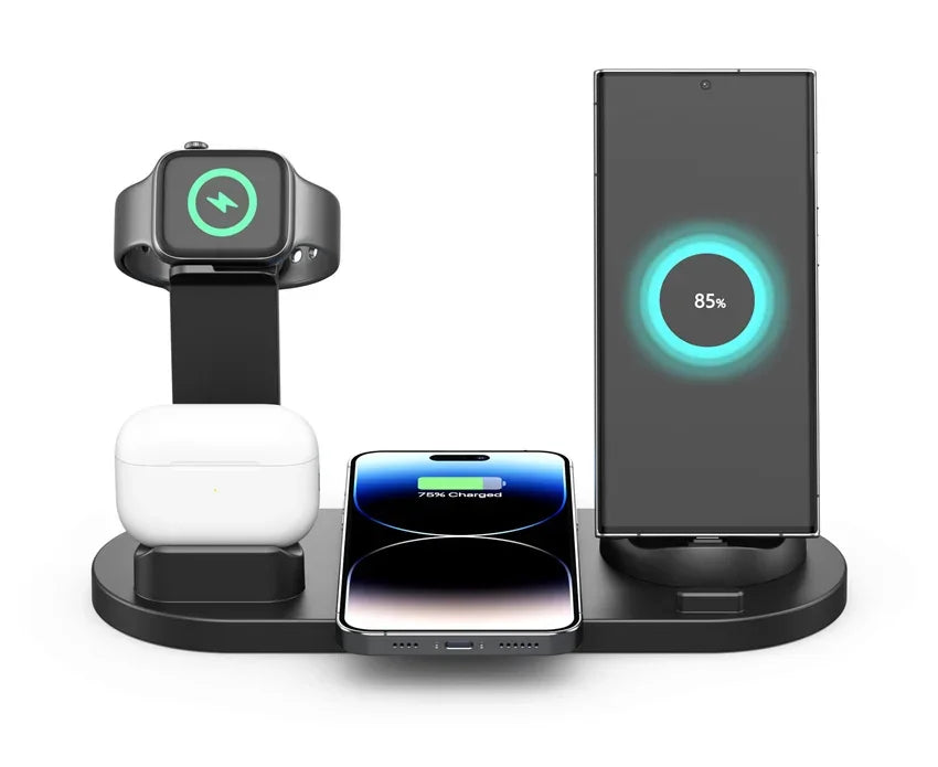 30W 7 in 1 Wireless Charger Stand Pad For iPhone 15-11 Pro Max Apple Watch Airpods Pro iWatch 8 7 Fast Charging Dock Station