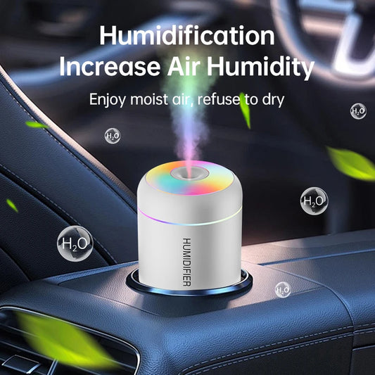 🌿 180ML Mini USB Air Humidifier & Aroma Diffuser | Ultrasonic Cool Mist Maker with LED Light for Home, Office & Car ✨