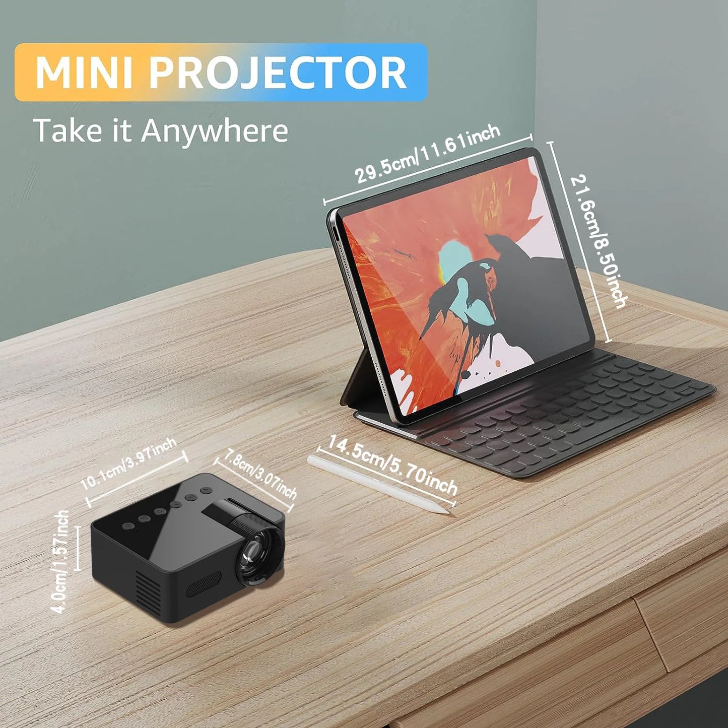 🎥 YT100 Mini Portable HD Projector | Wireless & Power Bank Supported