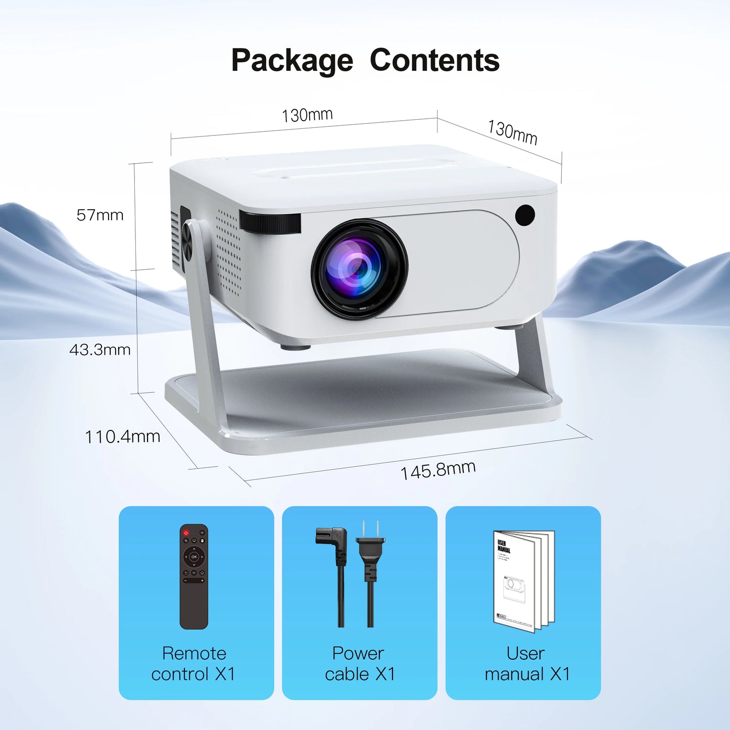 🌟 HD Smart Projector with Holder | Android Wireless Mini Projector for Home & Outdoor Use