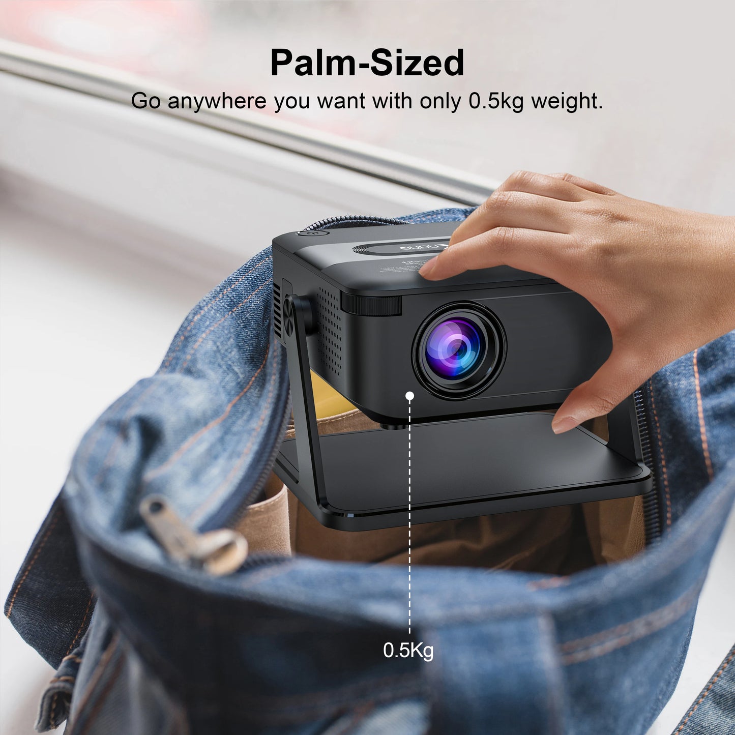 🌟 HD Smart Projector with Holder | Android Wireless Mini Projector for Home & Outdoor Use
