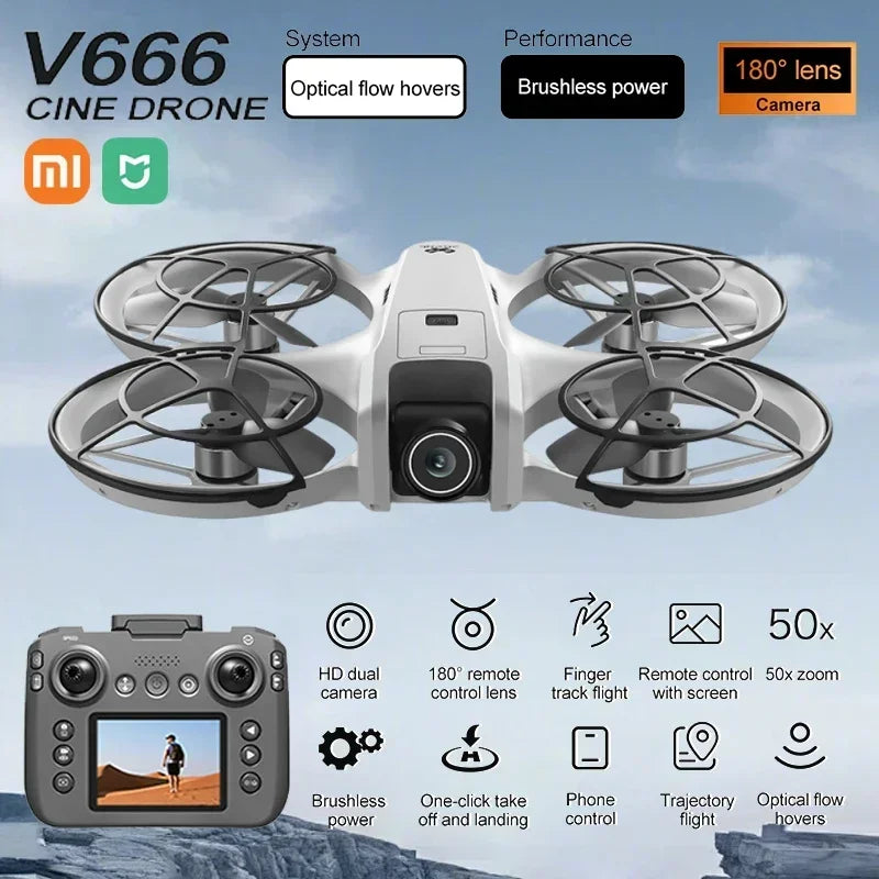 "Xiaomi Mijia MINI V666 4K Drone – 5G Wi-Fi RC Quadcopter with Obstacle Avoidance 🌍✨.