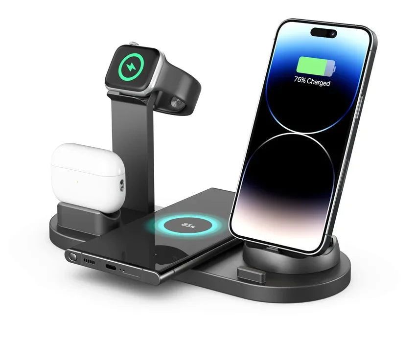 30W 7 in 1 Wireless Charger Stand Pad For iPhone 15-11 Pro Max Apple Watch Airpods Pro iWatch 8 7 Fast Charging Dock Station