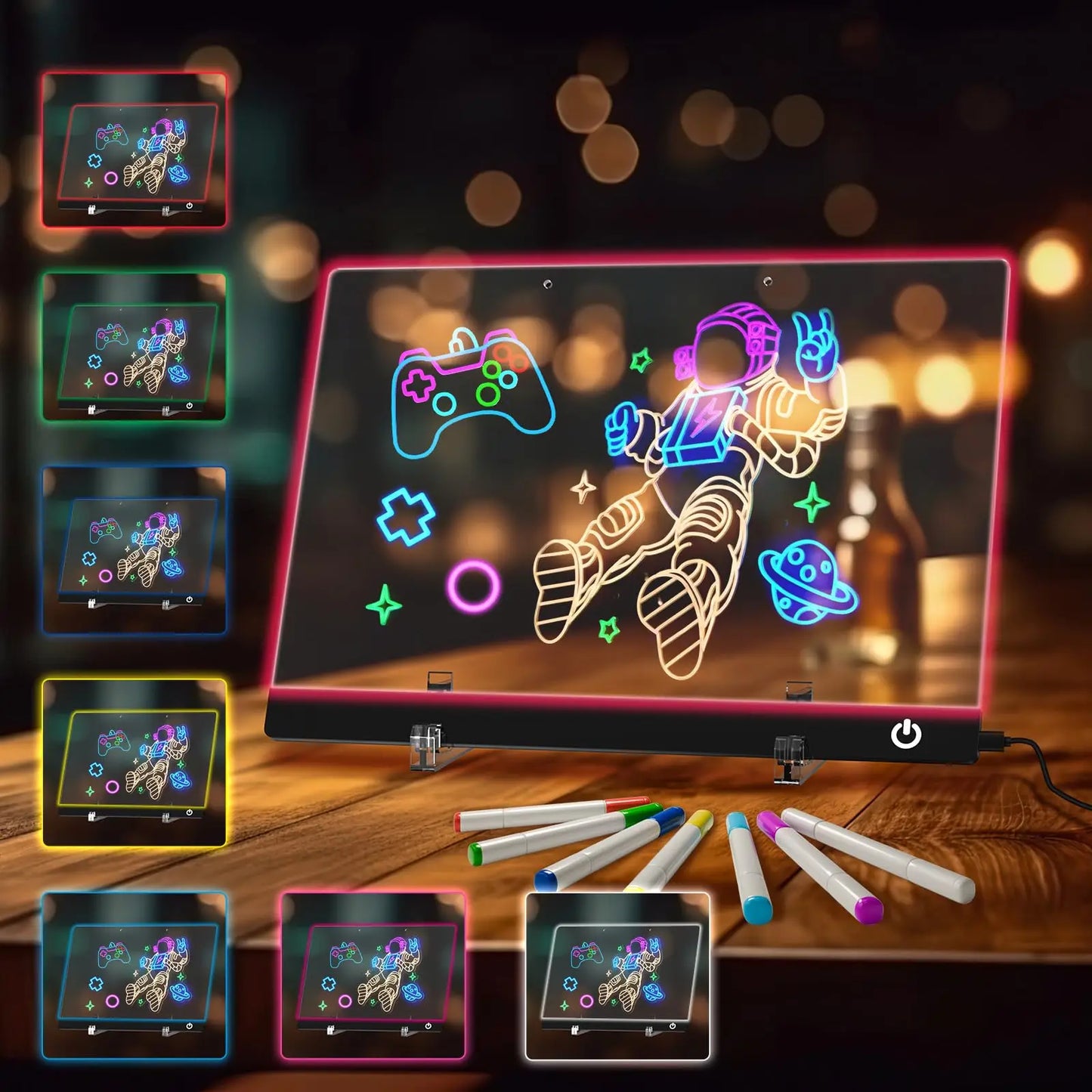 💡✨ LED Note Board | 7-Color Night Light with Flashing Mode for Home & Office