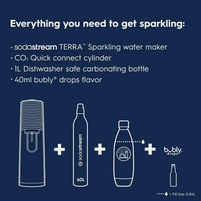 ✨🥤 Soda Stream Terra Sparkling Water Maker 🌊 CO₂ & Bottle Included