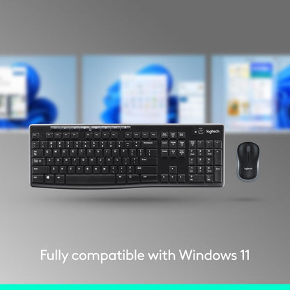 Logitech MK270 Wireless Keyboard & Mouse Combo – Full-Size, 2.4G USB Receiver, Laptop & Office Ready 🎯⌨️🖱️