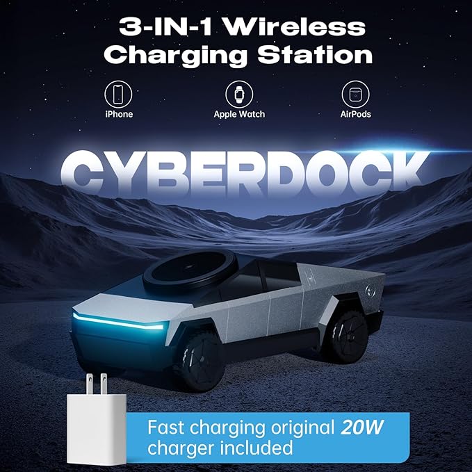 🔋 Cybertruck-Style Qi2 Fast Wireless Charging Dock