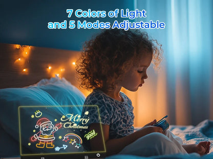 💡✨ LED Note Board | 7-Color Night Light with Flashing Mode for Home & Office