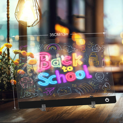 💡✨ LED Note Board | 7-Color Night Light with Flashing Mode for Home & Office