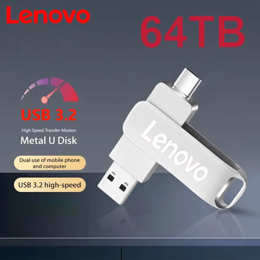 Lenovo 2TB OTG USB 3.0 Pendrive  | Metal Body Portable SSD for Laptops