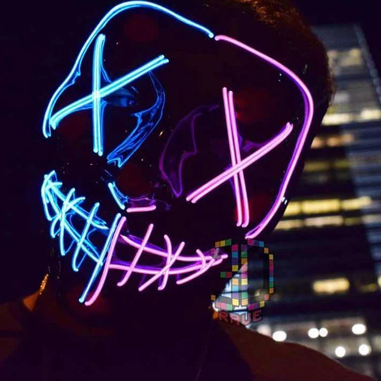 LED Glow Halloween Mask 😈 | Party & Music Festival Face Mask
