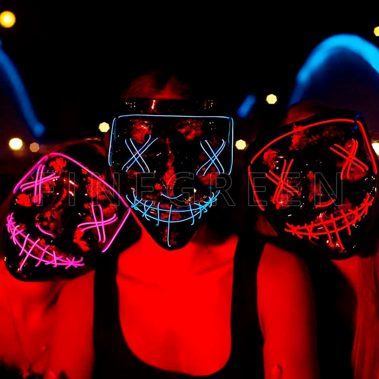 LED Glow Halloween Mask 😈 | Party & Music Festival Face Mask