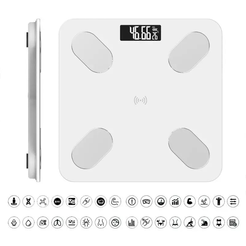 ⚖️ Smart Digital Body Fat Scale 🔵 Bluetooth LCD Body Composition Analyzer 📱