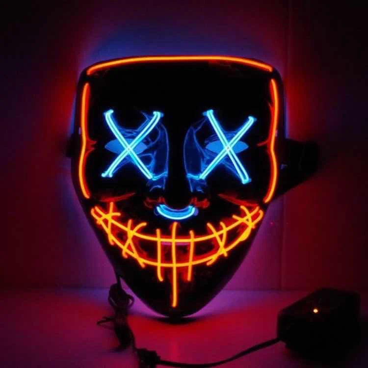 LED Glow Halloween Mask 😈 | Party & Music Festival Face Mask