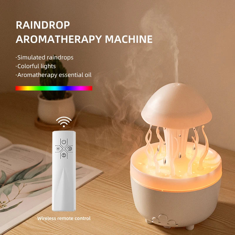 Cute Rain Cloud Diffuser 🌧️ | Deep Sea Elf Humidifier 🍄 | Relaxing LED Night Lamp 💫