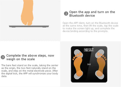 ⚖️ Smart Digital Body Fat Scale 🔵 Bluetooth LCD Body Composition Analyzer 📱