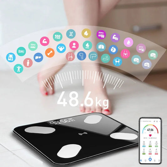 ⚖️ Smart Digital Body Fat Scale 🔵 Bluetooth LCD Body Composition Analyzer 📱