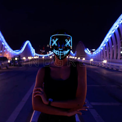 LED Glow Halloween Mask 😈 | Party & Music Festival Face Mask