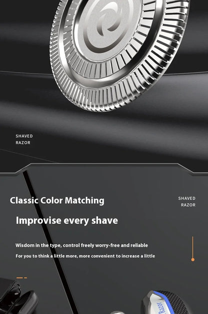 🔥 2025 New Model Men’s 7-Blade Electric Shaver ✨ USB Rechargeable Multi-Function Bald Head & Beard Trimmer 🚀