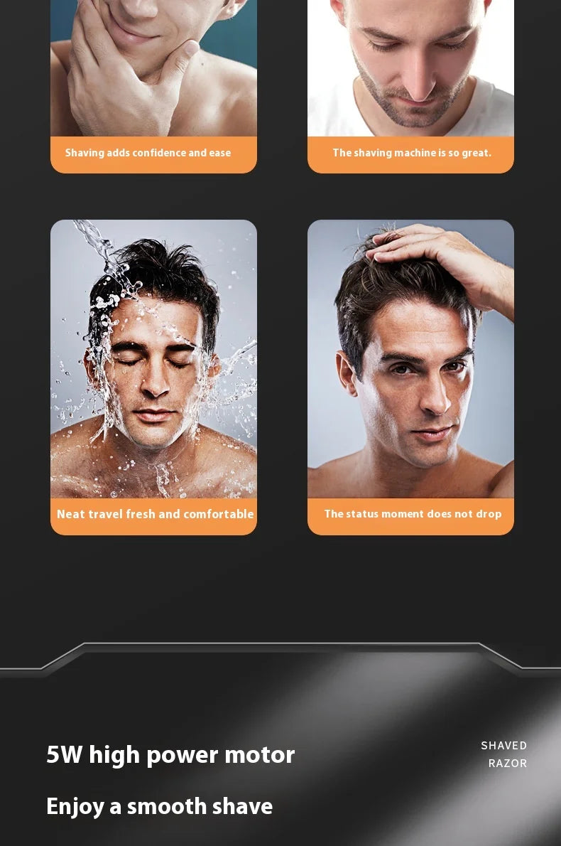🔥 2025 New Model Men’s 7-Blade Electric Shaver ✨ USB Rechargeable Multi-Function Bald Head & Beard Trimmer 🚀