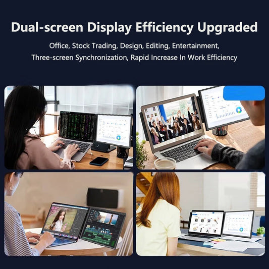 📊 13.3″ FHD Dual Monitor Extender | Portable Triple Screen for Laptop 💻
