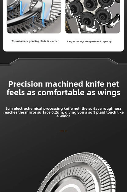 🔥 2025 New Model Men’s 7-Blade Electric Shaver ✨ USB Rechargeable Multi-Function Bald Head & Beard Trimmer 🚀