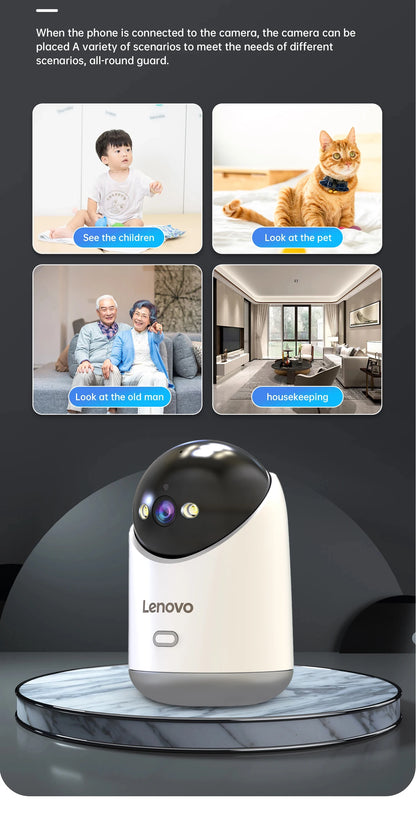 📡 Lenovo Smart 3MP PTZ WiFi Camera 🎥 Indoor CCTV | Motion Alerts, 5G, Night Vision