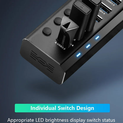 🔌💻 RSHTECH USB 3.0 Hub | 10/16-Port Powered Switch
