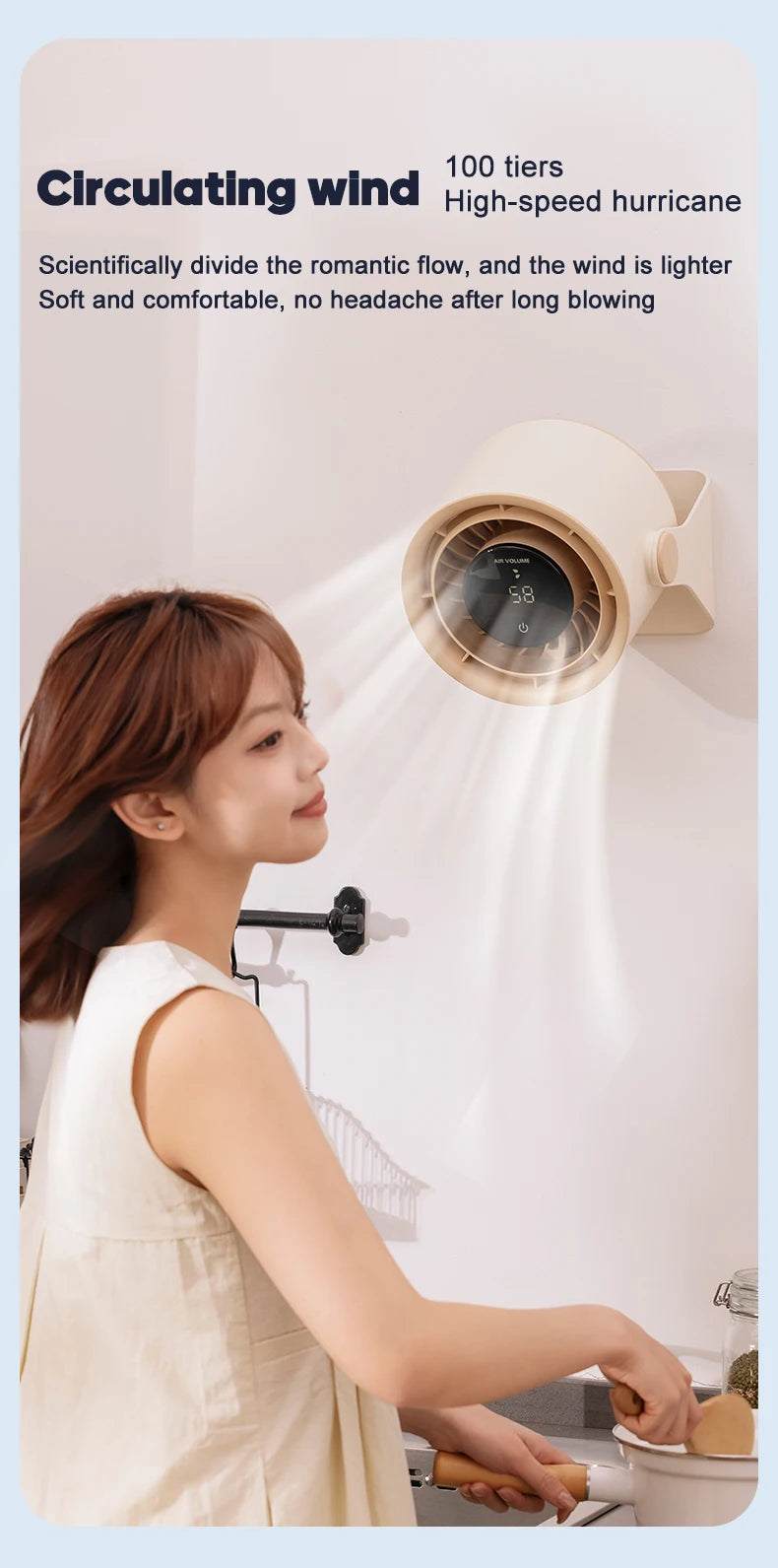 🌬️ Portable USB Fan 🔋 100 Speeds, Quiet & Adjustable for Home & Outdoor ✨