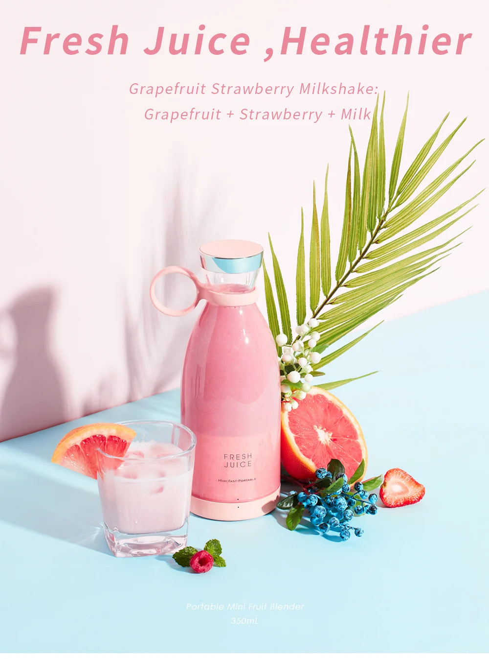 Portable USB Electric Juicer 🍹 | Mini Blender for Smoothies & Shakes