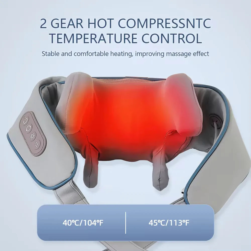 Neck & Shoulder Massager 💆‍♀️ | Wireless Kneading with Heat 🔥