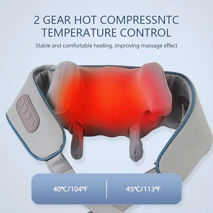 Neck & Shoulder Massager 💆‍♀️ | Wireless Kneading with Heat 🔥