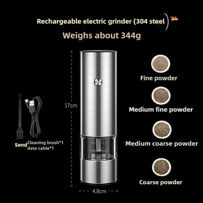 🧂 Electric & Manual 2-in-1 Spice Grinder – Adjustable Coarseness for Salt, Pepper & More